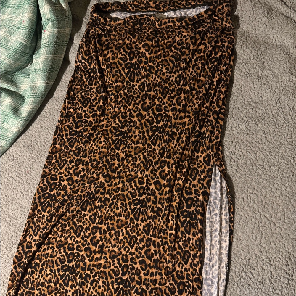 No Boundaries Leopard Print Maxi Skirt